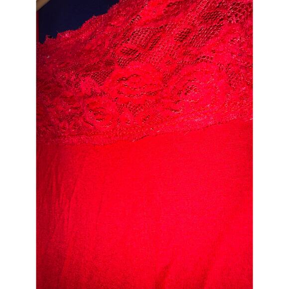 Gnw Lace Tank Layering Top Women's 1X Y2K Red Cami Camisole Stretch Fairy Grunge - Picture 5 of 6